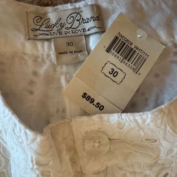 Lucky Brand | White Lace High Rise 100% Cotton Shorts Lined Size 30" New NWT - Picture 5 of 6
